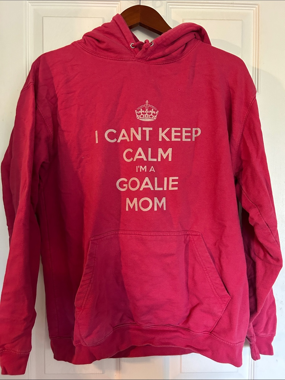 I Can't Keep Calm I'm a Goalie Mom Pink Hoodie
